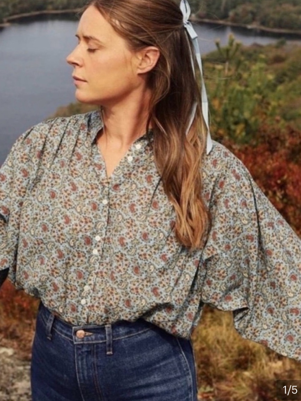 Doen Paisley Button-Front Blouse • XS